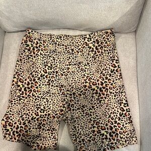 Leopard Print Biker Shorts